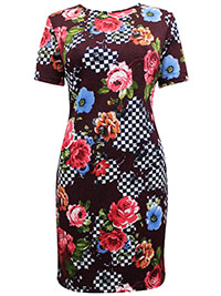 Yours Curvy RED Multi Print Retro Tunic Dress - Size 8 to 18