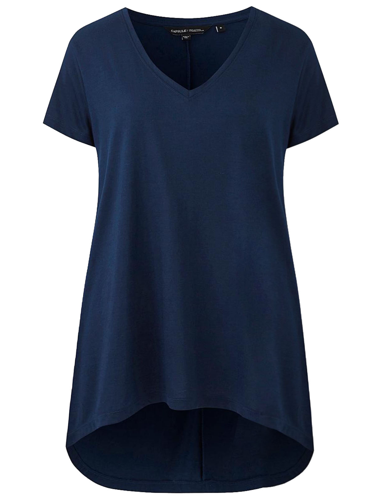 Capsule - - NAVY Dipped Hem Jersey Tunic - Plus Size 20 to 28