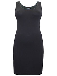 Seamless by Ever & Ever BLACK Sleeveless Longline Vest Top - Size 10/12 to 14/16 (S/M to L/XL)