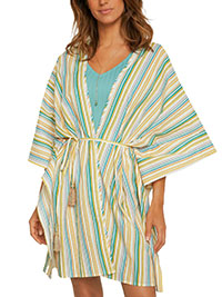 BPC MULTI Pure Cotton Striped Kimono Top - Plus Size 14/16 to 30/32 (US M to 3XL)