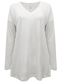 J.Jill IVORY Supima Cotton Long Sleeve Tunic - Size 4/6 to 28/30 (US XS to 4X)