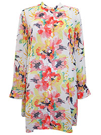 Jessica London WHITE Georgette Button Front Tunic - Plus Size 14 to 22 (US 12W to 20W)