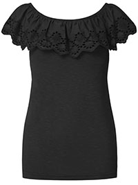 JB BLACK Broderie Frill Top - Size 6 to 14