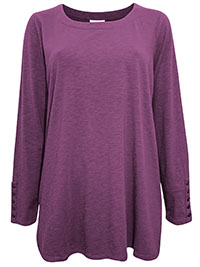 PLUM Pure Cotton Button Cuff Top - Size 4/6 to 28/30 (US XS to 4X)