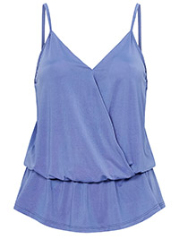 BLUE Georgina Wrap Cami Top - Size 8/10 to 12/14 (EU 34/36 to 38/40)