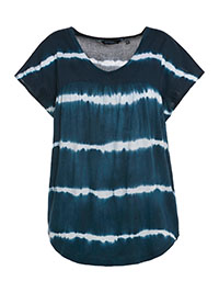 NAVY Smocked Shoulder Textured Detail Stretch Tee - Plus Size 16/18 to 36/38 (US 12/14 to 32/34)