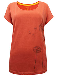 ORANGE Organic Cotton Dandelion Print T-Shirt - Plus Size 12 to 20 (EU 38 to 46)