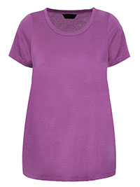 Curve PURPLE Short Sleeve Jersey T-Shirt - Plus Size 14 to 38/40