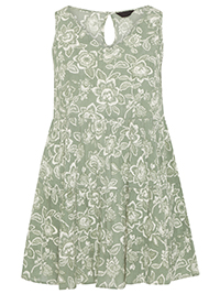 PLUS SAGE Floral Print Sleeveless Tunic Top - Plus Size 16 to 30/32