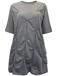 GREY Chesterfield Stitch Tunic T-Shirt - Size 14 to 16