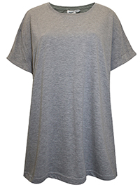 GREY Cotton Rich Short Sleeve T-Shirt - Plus Size 18/20 (L)