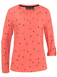 TANGERINE Cotton Jersey Flying Ducks Roll Sleeve Top - Size 10/12 to 22/24 (S to XL)