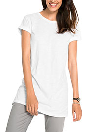 WHITE Pure Cotton Short Sleeve Tunic - Size 6/8 to 22/24 (XS to XL)