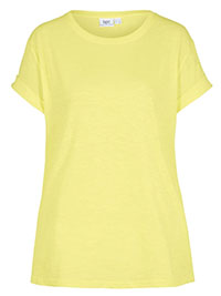 LEMON Pure Cotton Turn Up Short Sleeve T-Shirt - Size 10/12 to 22/24 (S to XL)