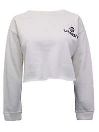 CREAM Raw Hem Cropped Sweatshirt - Size 12 (M)