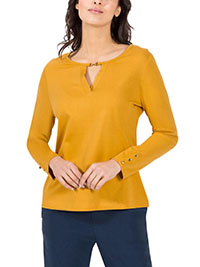 OCHRE Modal Blend Keyhole Front Top - Plus Size 12 to 28
