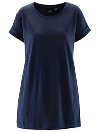 NAVY Pure Cotton Short Sleeve Tunic - Size 10/12 to 22/24 (S to XL)