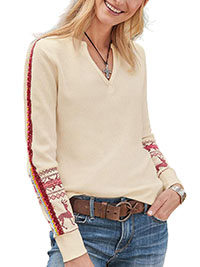 IVORY Pure Cotton Textured Embroidered Sleeve Top - Size 6 to 20 (XS to XXL)
