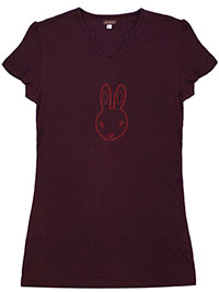 PLUM Pure Cotton Rhinestone Bunny T-Shirt - Size 10/12 (L)