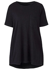 BLACK Cotton Rich Pocket T-Shirt - Plus Size 14 to 32