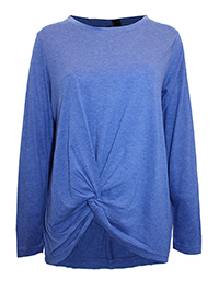 BLUE Long Sleeve Twist Front Top - Size 6/8 to 26/28 (XS to 2XL)