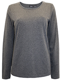 CHARCOAL Pure Cotton Long Sleeve T-Shirt - Size 10/12 to 18/20 (S to L)