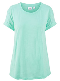 MINT Pure Cotton Turn Up Short Sleeve T-Shirt - Size 6/8 to 22/24 (XS to XL)