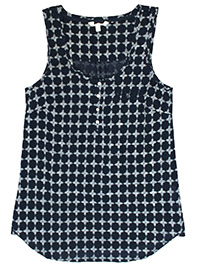WS NAVY Pure Cotton Sleeveless Tile Print Vest Top - Size 10 to 16