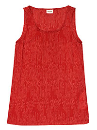 RED Sleeveless Dash Print Woven Vest Top - Plus Size 14 (L)
