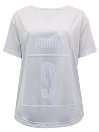 WHITE Embossed Logo Short Sleeve Sports Top - Size 10 to 14