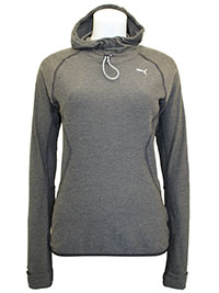 CHARCOAL Hooded Sports Top - Size 8 (XS)