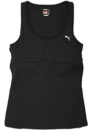 BLACK Sleeveless Tech Power 'TP' Sports Vest Top - Size 12