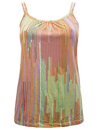 MSN YELLOW Double Strap Striped Cami Top - Size 8/10 (S)