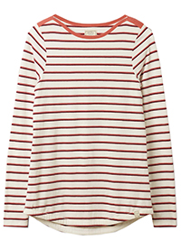 FF IVORY Long Sleeve Organic Breton Stripe T-Shirt - Size 8 to 14
