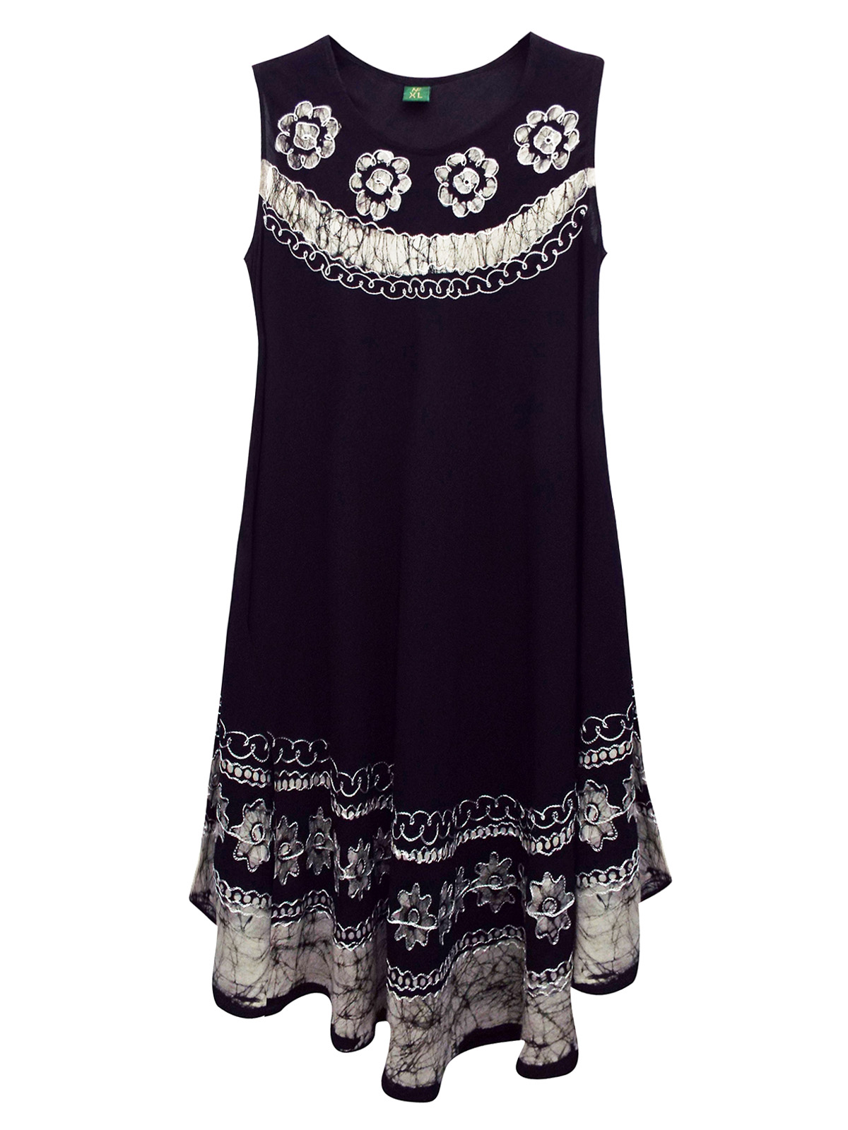 NFXL NFXL BLACK/GREY Sleeveless Embroidered Dress FreeSize