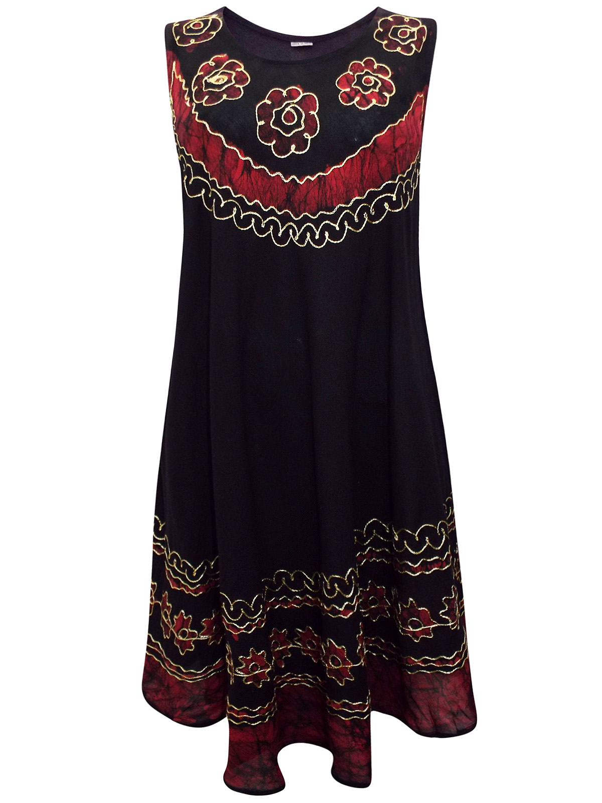 NFXL NFXL BLACK/RED Sleeveless Embroidered Dress FreeSize