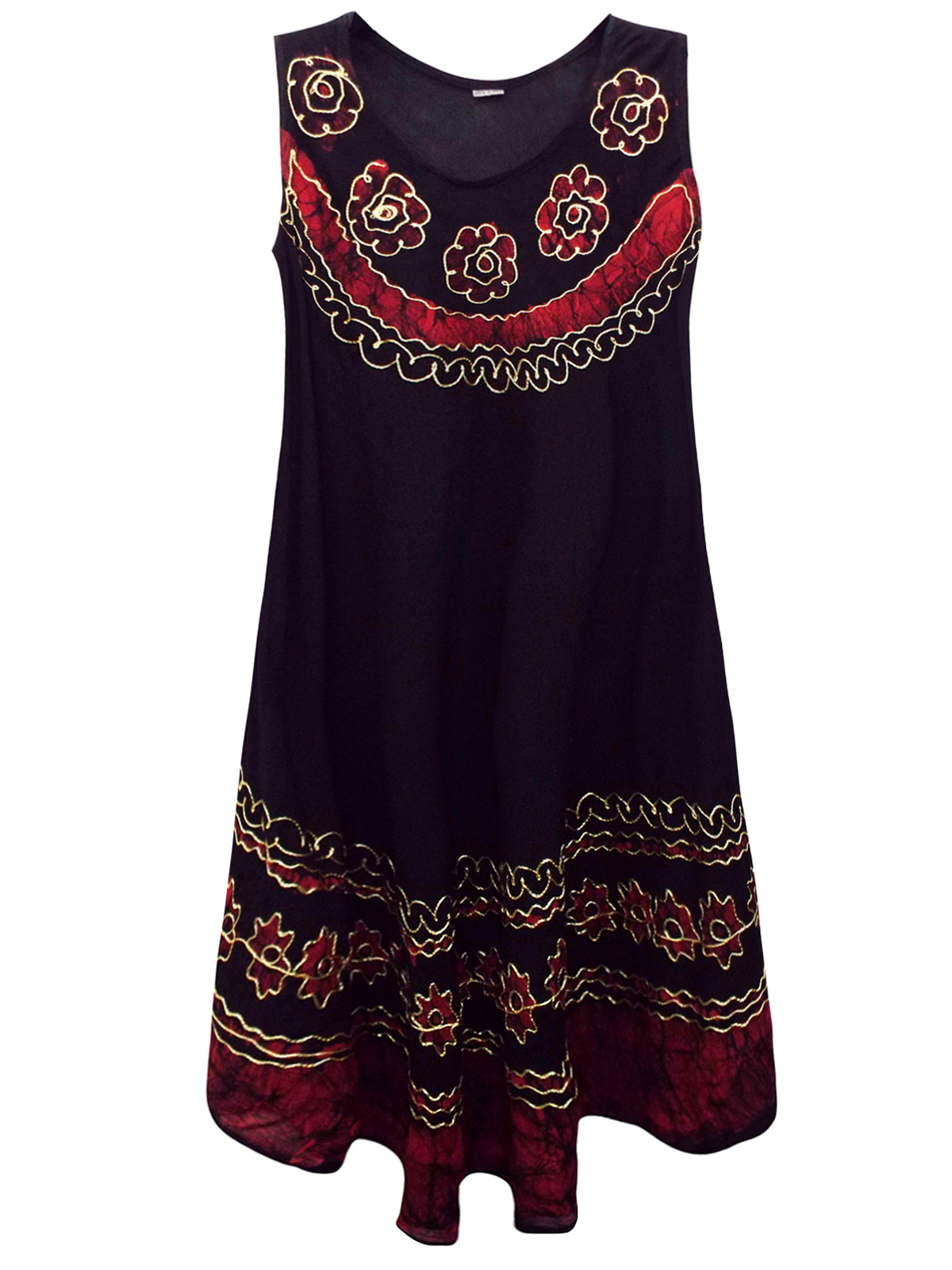 NFXL - - NFXL BLACK/RED Sleeveless Embroidered Dress - FreeSize