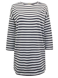 FF IVORY Leena Stripe Longline Top - Size 10 to 12