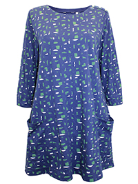 SS NAVY Blue Collage Shapes Yacht Cape Cornwall Tunic - Plus Size 14 to 22