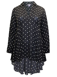 BLACK Spot Print Swing Tunic - Plus Size 16 to 36 (US 14W to 34W)