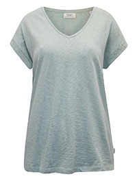 MoP MINT Pure Cotton Turn Up Short Sleeve T-Shirt - Size 8 to 16 (XS to XL)