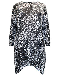 Originals BLACK Animal Print Stretch Tunic Top - Plus Size 18 to 22/24