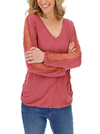 ROSE Lace Sleeve Top - Plus Size 18 to 32