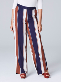 Capsule NAVY Block Stripe Split Hem Trousers - Plus Size 14 to 232 Capsule NAVY Block Stripe Split Hem Trousers - Plus Size 14 to 232