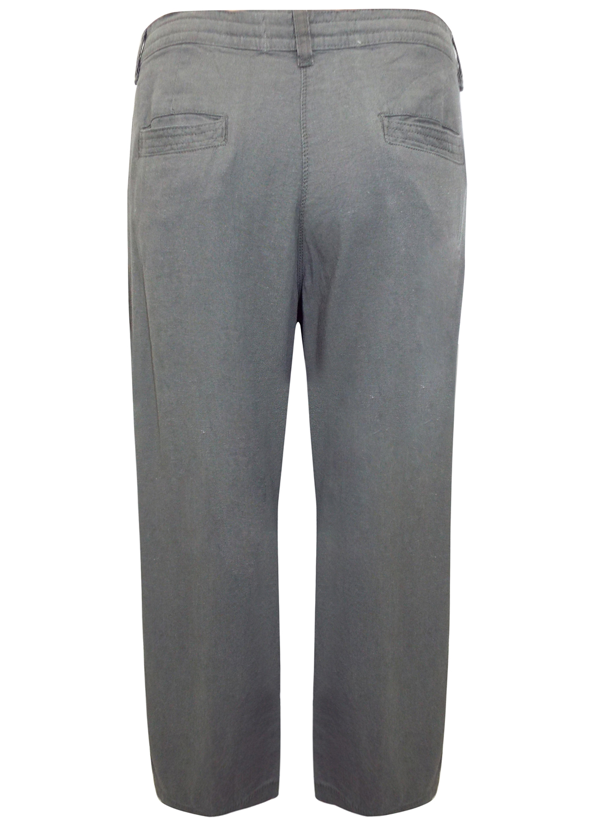 N3xt Parallel SLATE Linen Blend Drawstring Waist Trousers - Plus Size ...