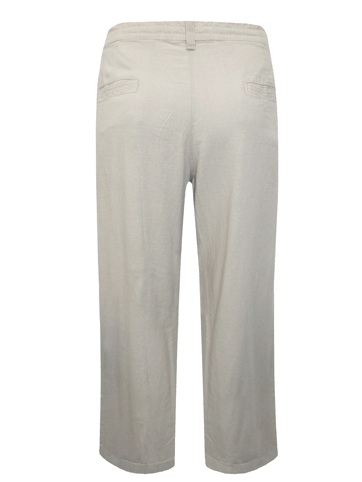 N3xt Parallel SAND Linen Blend Drawstring Waist Trousers - Plus Size 26 ...