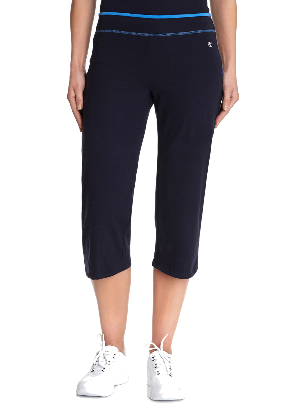 Dunn3s NAVY Cotton Rich Contrast Waist Cropped Joggers - Size 14 to 20