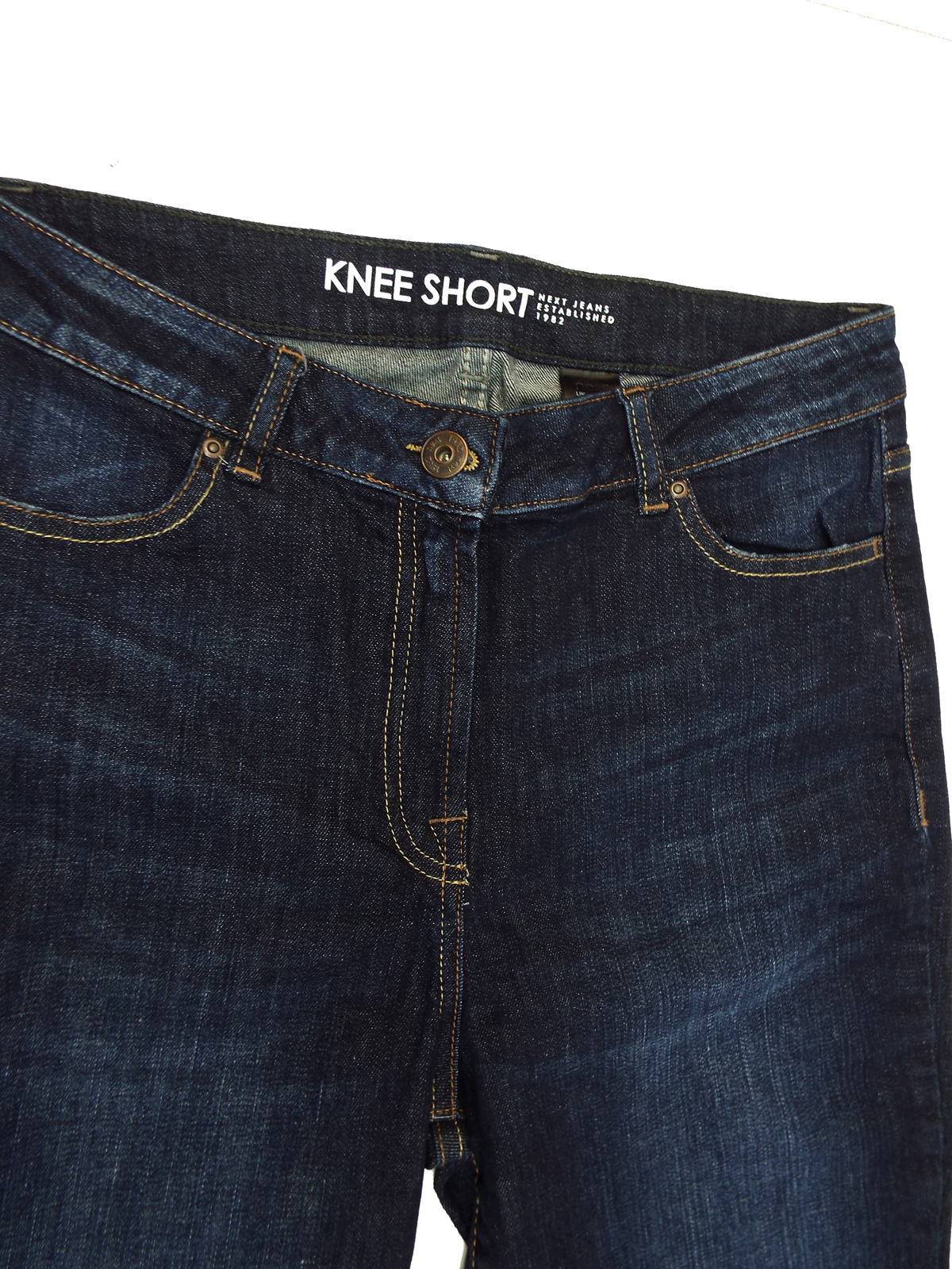 N3XT DARK-BLUE Cotton Rich Denim Knee Shorts - Size 10 to 20