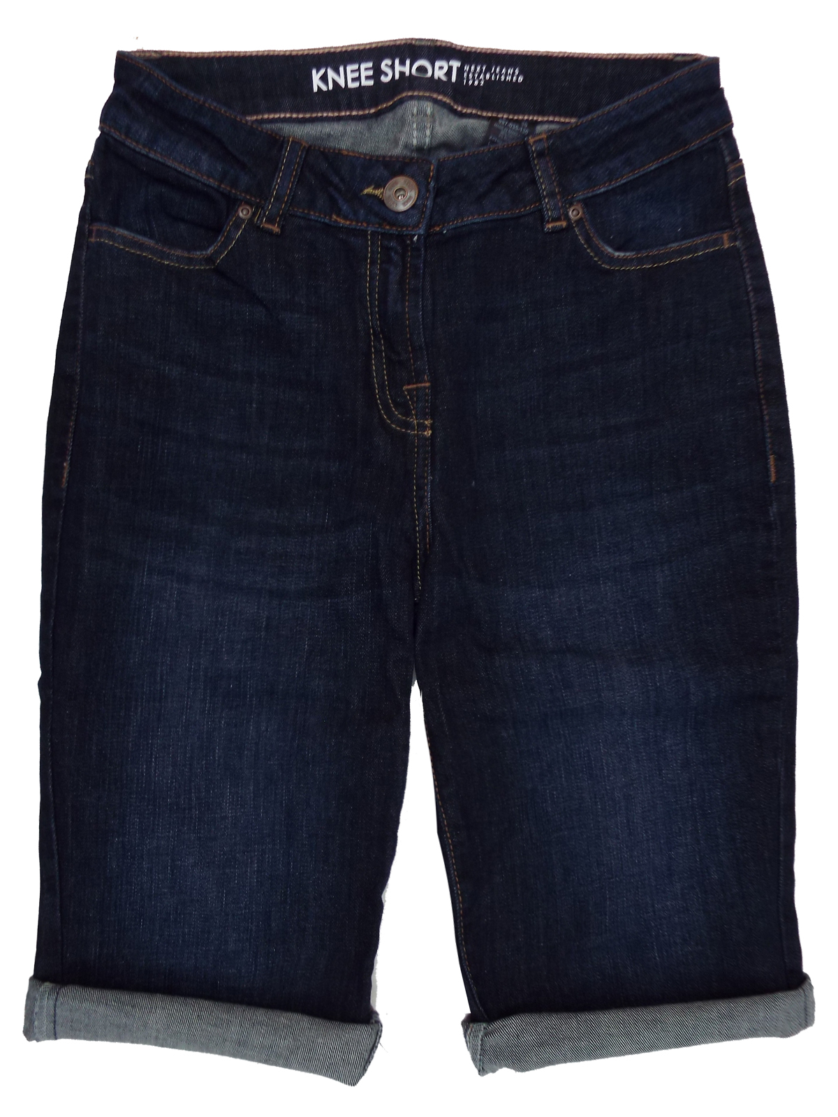 N3XT DARK-BLUE Cotton Rich Denim Knee Shorts - Size 6 to 18