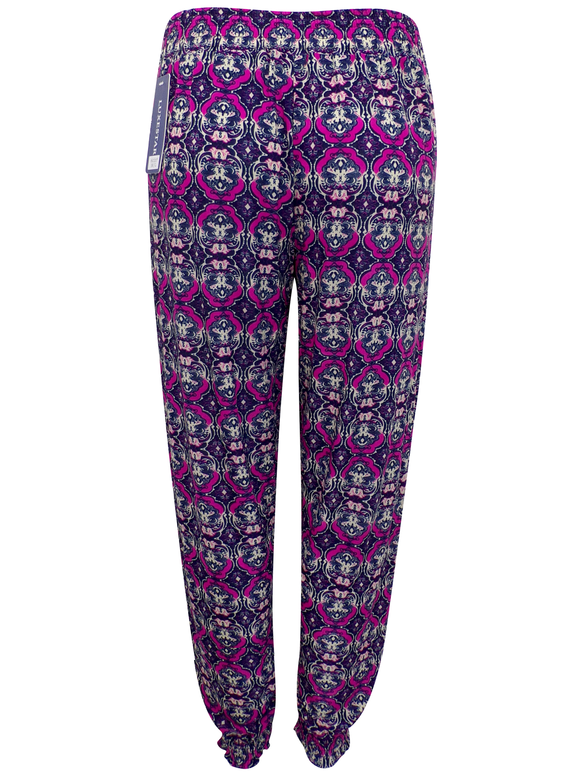 Luxestar - - Luxestar PURPLE Pull On Printed Harem Trousers - Size 12/ ...